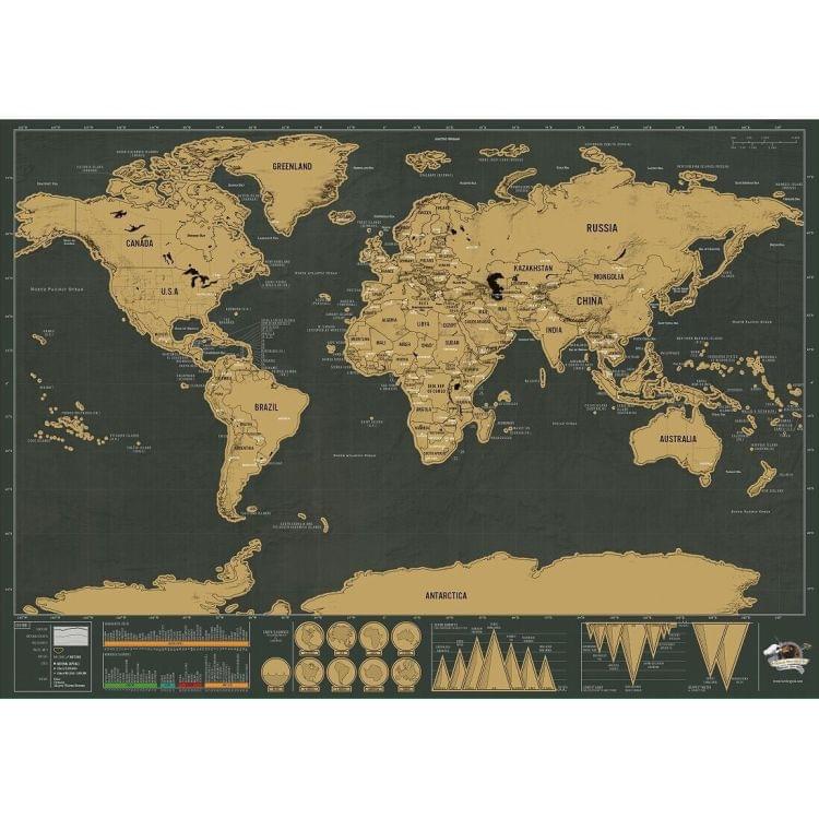 School Teaching Office Supplies Scratch World Map, Size: 82.5 x 59.3cm