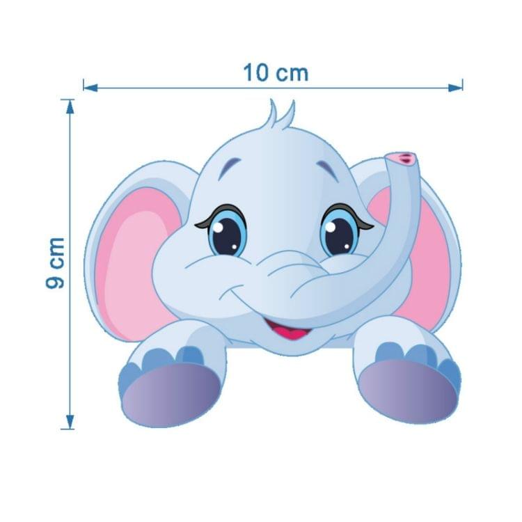 2 PCS Cute Animals Light Switch Sticker Kids Baby Nursery Home Removable Wall Sticker(Elephant )