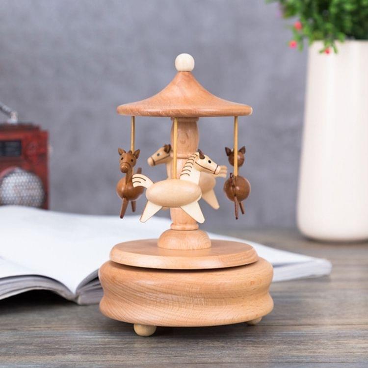 Carousel Shape Home Decor Originality  Wooden Musical  Boxes