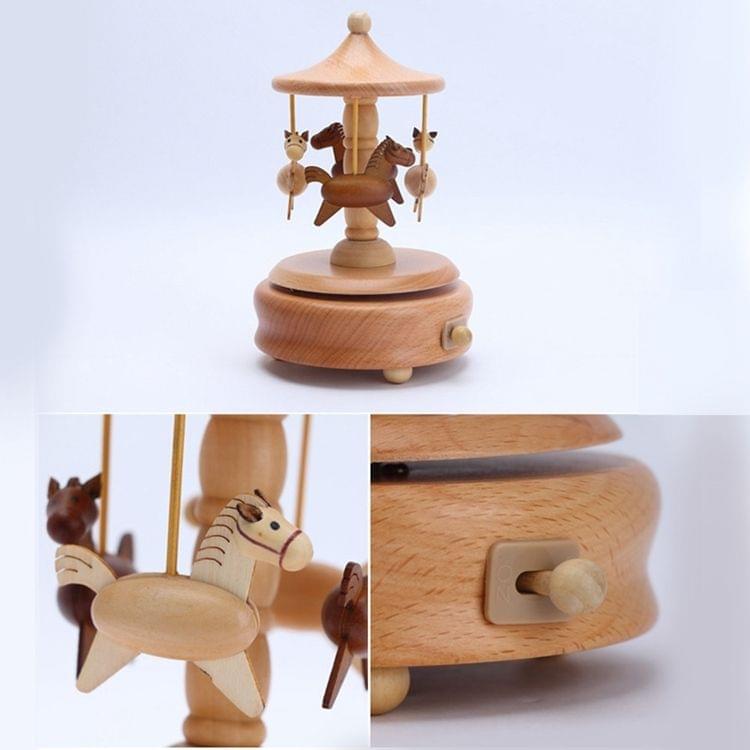 Carousel Shape Home Decor Originality  Wooden Musical  Boxes