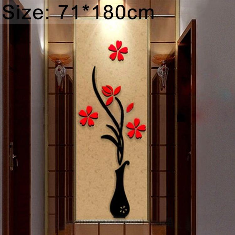 Creative Vase 3D Acrylic Stereo Wall Stickers TV Background Wall Corridor Home Decoration, Size: 71x180x5cm