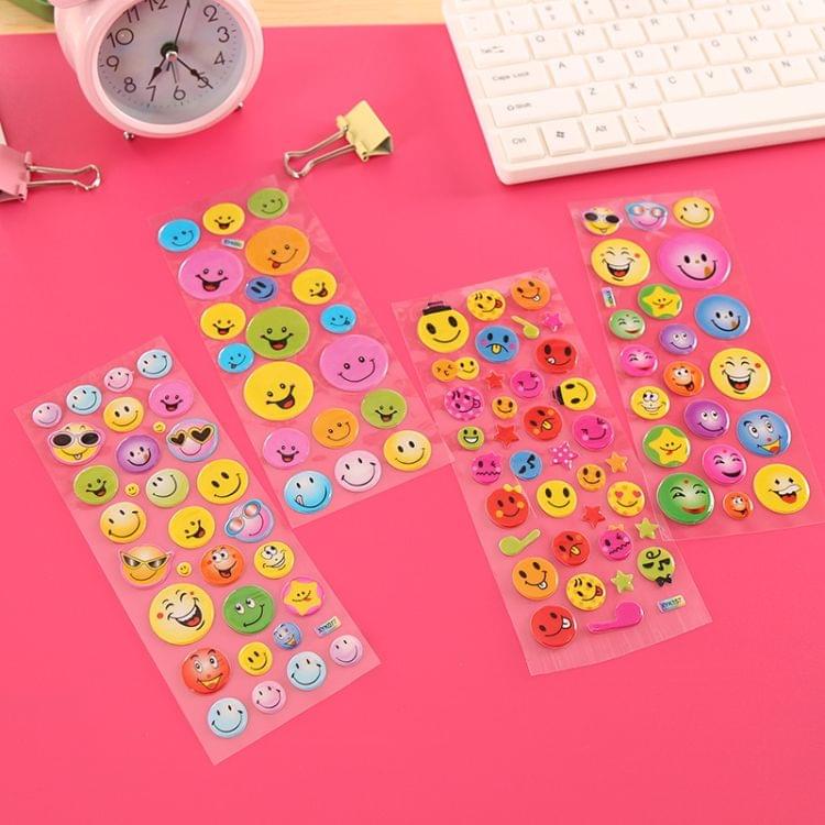 5 PCS Smiley Face Stereoscopic Bubble Sticker Children Cartoon Decorative Sticker, Random Delivery