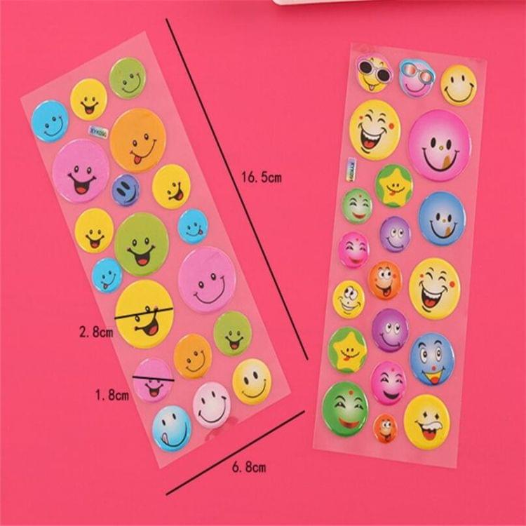 5 PCS Smiley Face Stereoscopic Bubble Sticker Children Cartoon Decorative Sticker, Random Delivery