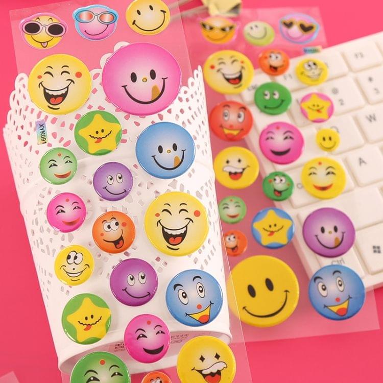 5 PCS Smiley Face Stereoscopic Bubble Sticker Children Cartoon Decorative Sticker, Random Delivery