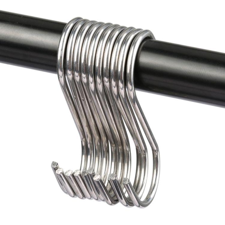 200 PCS 2.5mm Multi-functional S-shaped Stainless Steel Metal Hook, Length: 5.5cm