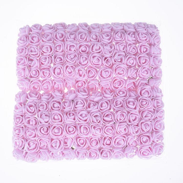 DIY Mini Foam Rose Artificial Flower Bouquet Multicolor Rose Wedding Flower Decoration Scrapbooking Fake Rose Flower(Magenta)