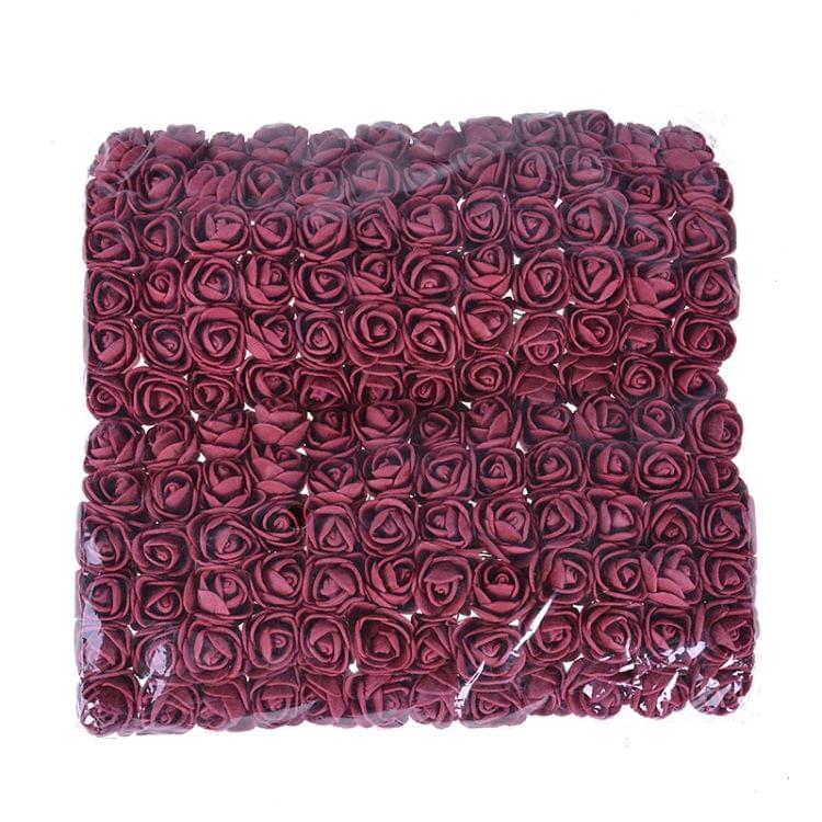 DIY Mini Foam Rose Artificial Flower Bouquet Multicolor Rose Wedding Flower Decoration Scrapbooking Fake Rose Flower(Magenta)