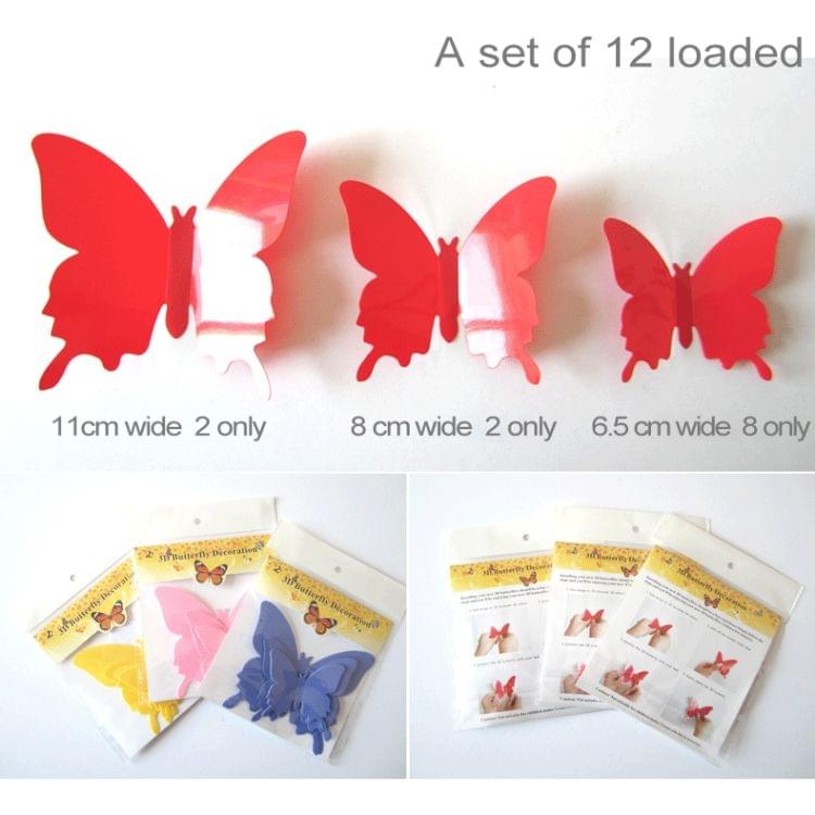 60 PCS Home Decoration Originality PVC 3D Butterfly Wall Paste