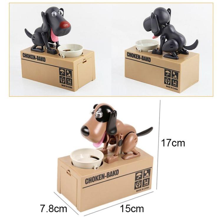 Creative Cartoon Edacious Puppy Automatic Money Eating Coin Saving Box, Gray Dog