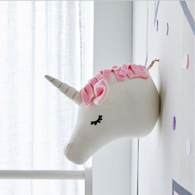 Children Room Wall Stuffed Plush Toy Baby Bedroom Decoration Animal Head Wall Decorate Toy Doll for Kids(Unicorn)