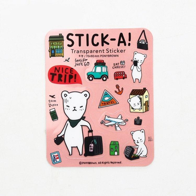 10 PCS Travel Bear Pattern Lovely Funny Adorkable Stickers Creative Diary Album Decorative Sticker