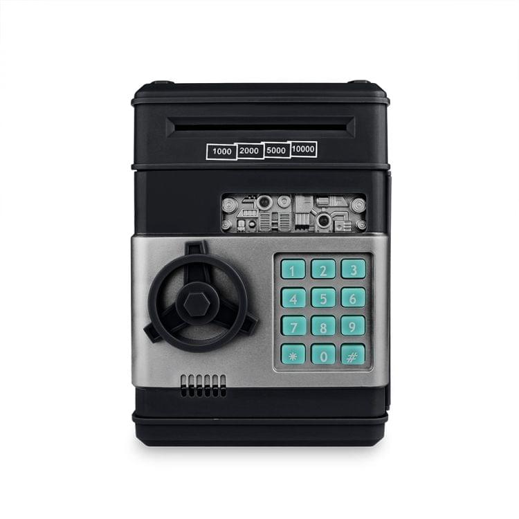 Electronic Piggy Bank ATM Password Money Coins Saving Box(Black)