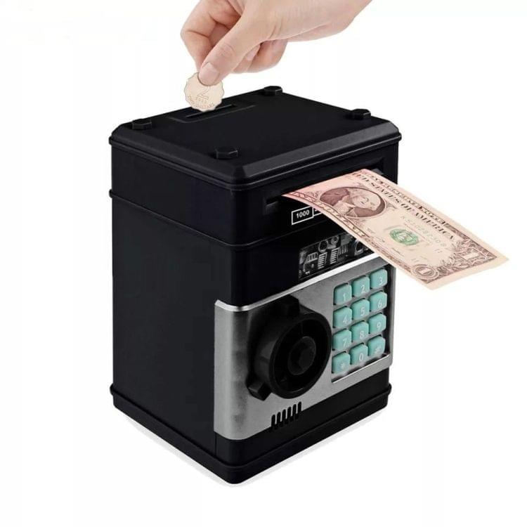 Electronic Piggy Bank ATM Password Money Coins Saving Box(Black)