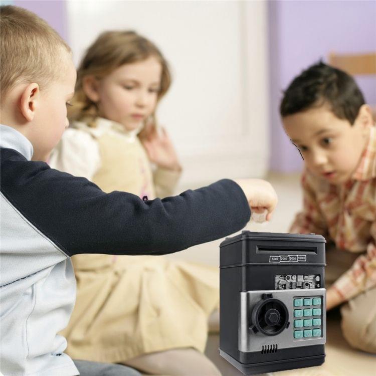Electronic Piggy Bank ATM Password Money Coins Saving Box(Black)