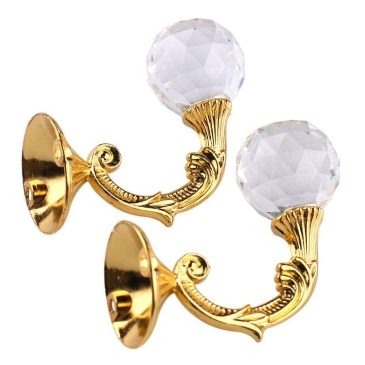 2 PCS Retro Water Wafer Head Barb Curtain Decorative Wall Hook(Gold)