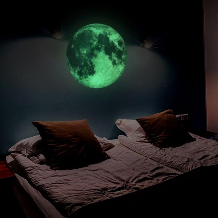 Fluorescent Moon Wall Stickers Halloween Wall Stickers Bedroom Living room Decorative Wall Stickers(Pink)