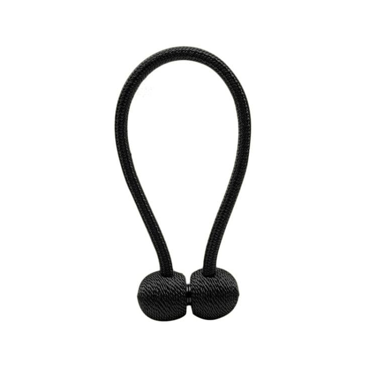 2 PCS Fashion Woven Punch-Free Beef Tendon Magnetic Buckle Curtain Strap(Black)