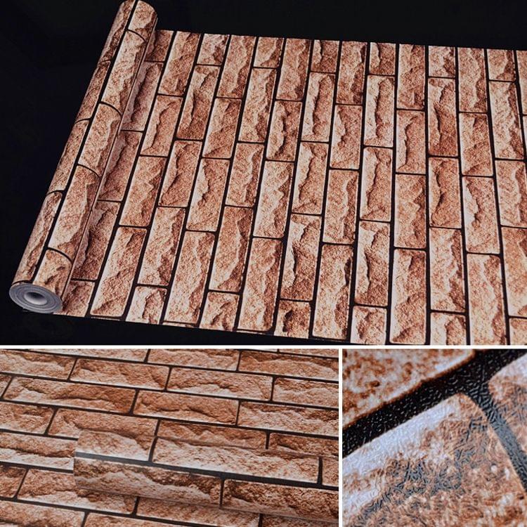 Artisan Brick Creative 3D Stone Brick Decoration Wallpaper Stickers Bedroom Living Room Wall Waterproof Wallpaper Roll, Size: 45 x 1000cm