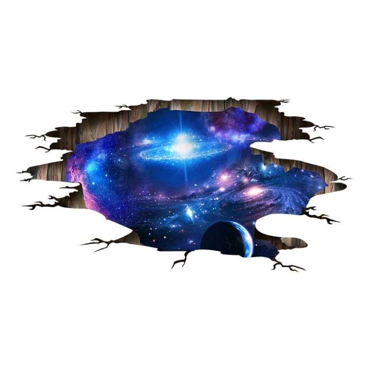 Living Room 3D Stereoscopic Decoration Floor Ceiling the Universe Milky Way Pattern Wall Stickers