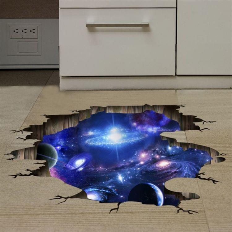 Living Room 3D Stereoscopic Decoration Floor Ceiling the Universe Milky Way Pattern Wall Stickers