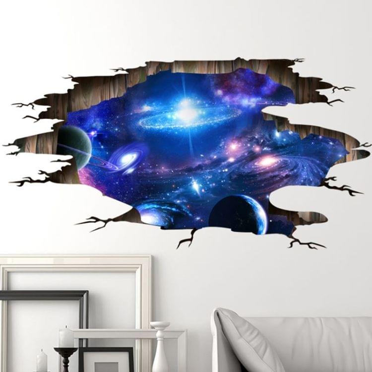 Living Room 3D Stereoscopic Decoration Floor Ceiling the Universe Milky Way Pattern Wall Stickers