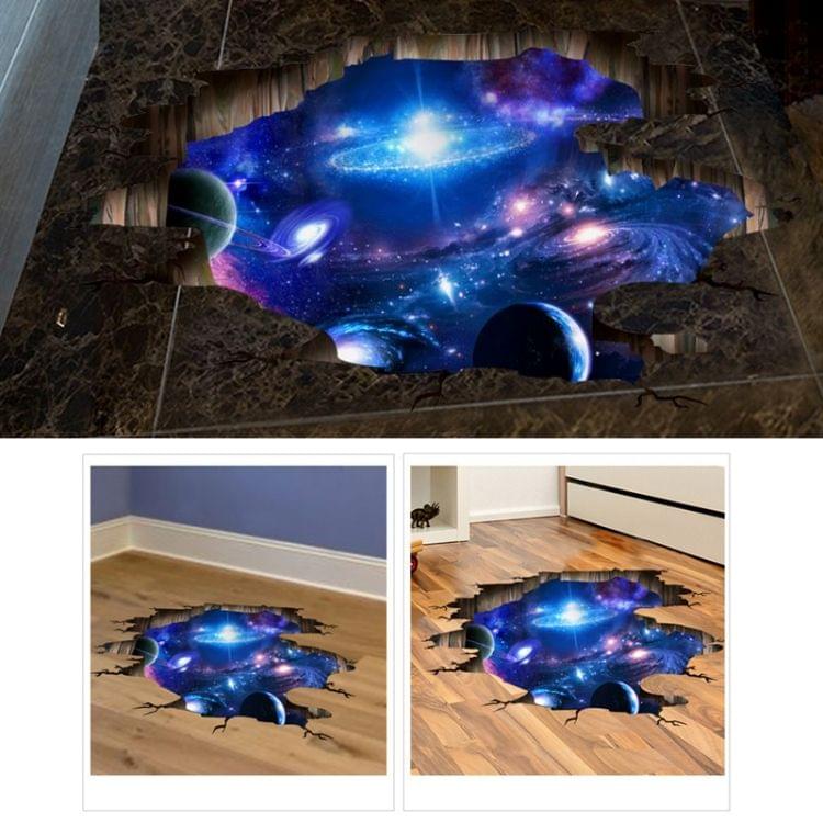 Living Room 3D Stereoscopic Decoration Floor Ceiling the Universe Milky Way Pattern Wall Stickers