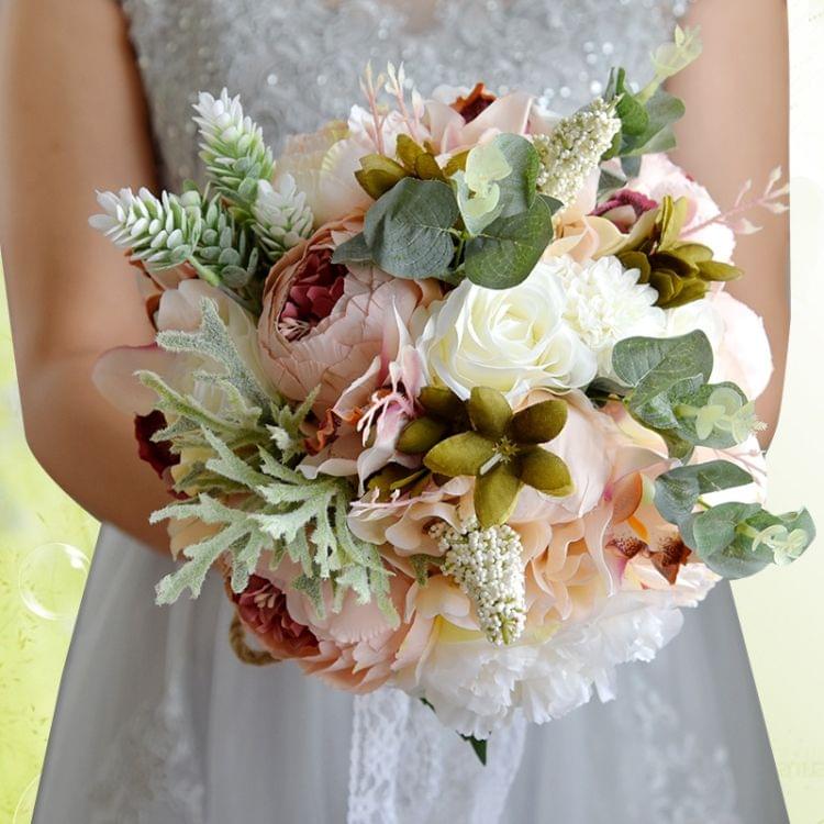 Wedding Holding Flower Bridal Bouquet Accessories Bridesmaid Party Wedding Decoration Supplies, Diameter: 24cm