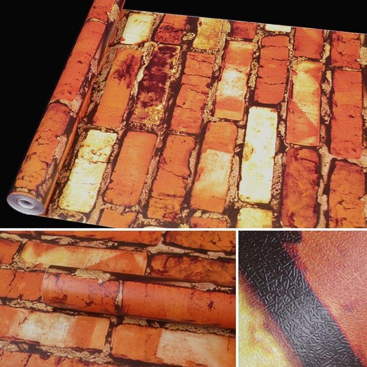 Rainbow Stone Rainbow Stone Creative 3D Stone Brick Decoration Wallpaper Stickers Bedroom Living Room Wall Waterproof Wallpaper Roll, Size: 45 x 1000cm