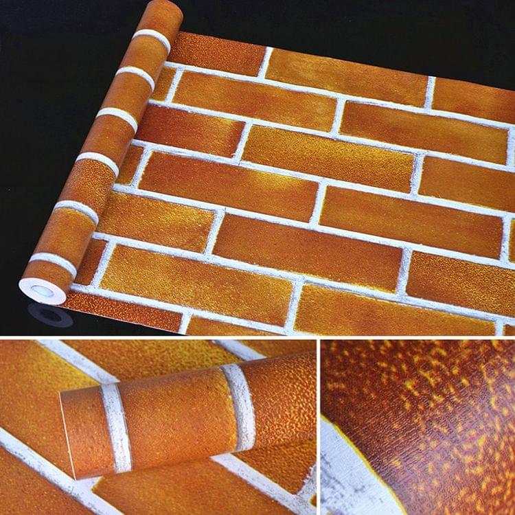 Horizontal Large Brick Creative 3D Stone Brick Decoration Wallpaper Stickers Bedroom Living Room Wall Waterproof Wallpaper Roll, Size: 45 x 1000cm