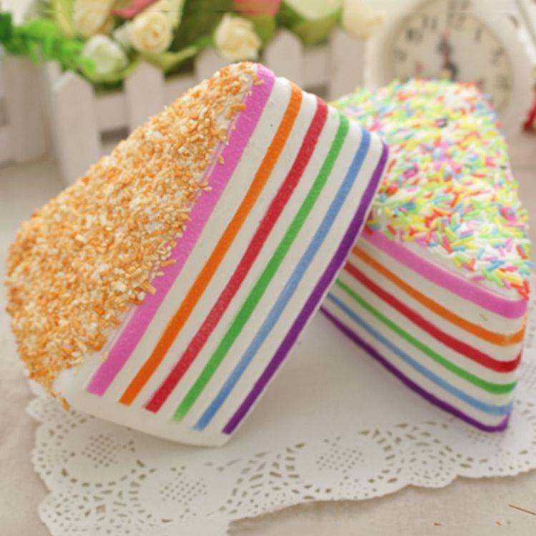 Artificial Lifelike Simulation Fake Slice of Cake Model Stress Reliever Phone Bag Strap Pendent