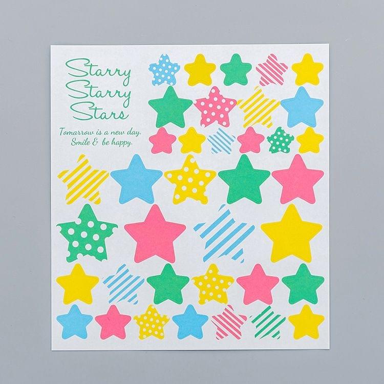 2 PCS Star 3 Pattern Creative Cartoon Children Diary Decorative Sticker