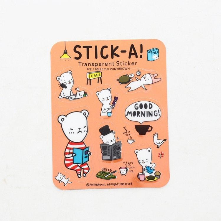 10 PCS Adorkable Bear Pattern Lovely Funny Stickers Creative Diary Album Decorative Sticker