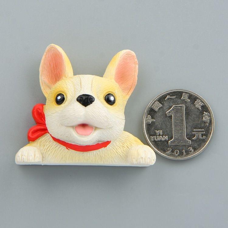 2 PCS Home Decoration Originality French Bulldog Tie 3D Magnetic Buckle Fridge Paste