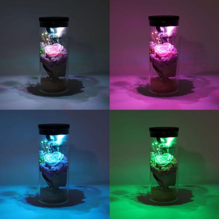 Valentines Day Eternal Flower Colorful LED Lamp Night Light Creative Gift