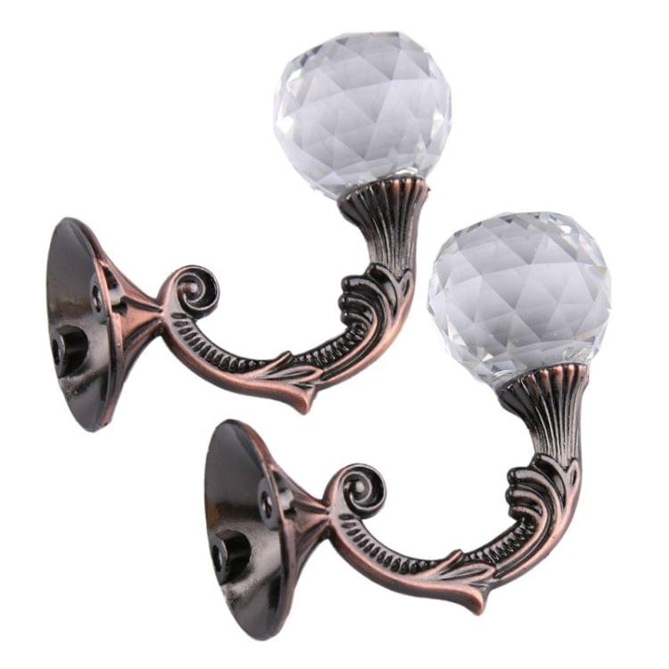 2 PCS Retro Water Wafer Head Barb Curtain Decorative Wall Hook(Purplish Red)