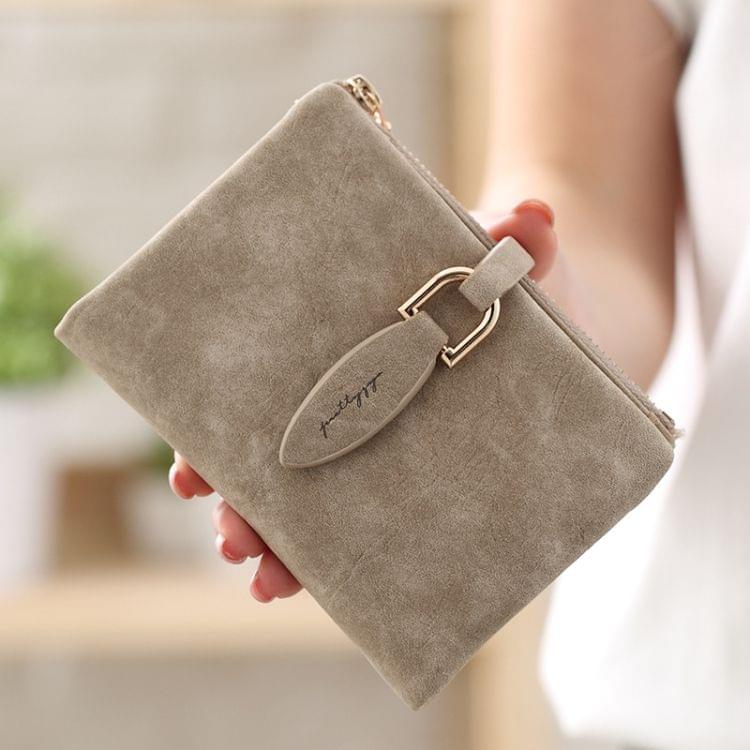 Short Purses Vintage PU Leather Lady Women Wallet Hand Bag(Blue)