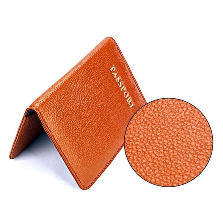 Litchi Texture Multifunctional Genuine Leather Passport Package for travel(Brown)
