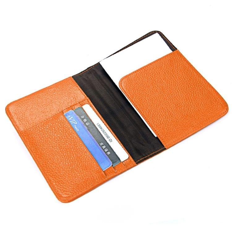 Litchi Texture Multifunctional Genuine Leather Passport Package for travel(Brown)
