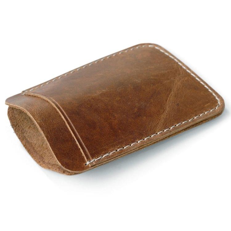 3 PCS XIAO YUAN XIANG Cowhide Genuine Leather Pocket Wallet Purse Credit Card Sleeve Holder with Clip, Size: 10.6cm x 7.2cm, Random Color Delivery