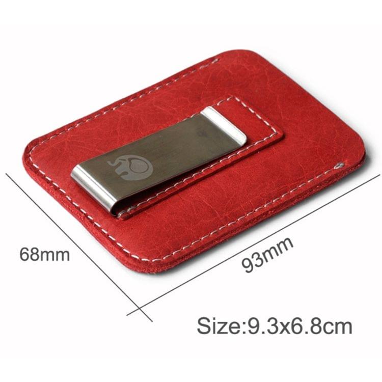 3 PCS XIAO YUAN XIANG Cowhide Genuine Leather Pocket Wallet Purse Credit Card Sleeve Holder with Clip, Size: 10.6cm x 7.2cm, Random Color Delivery