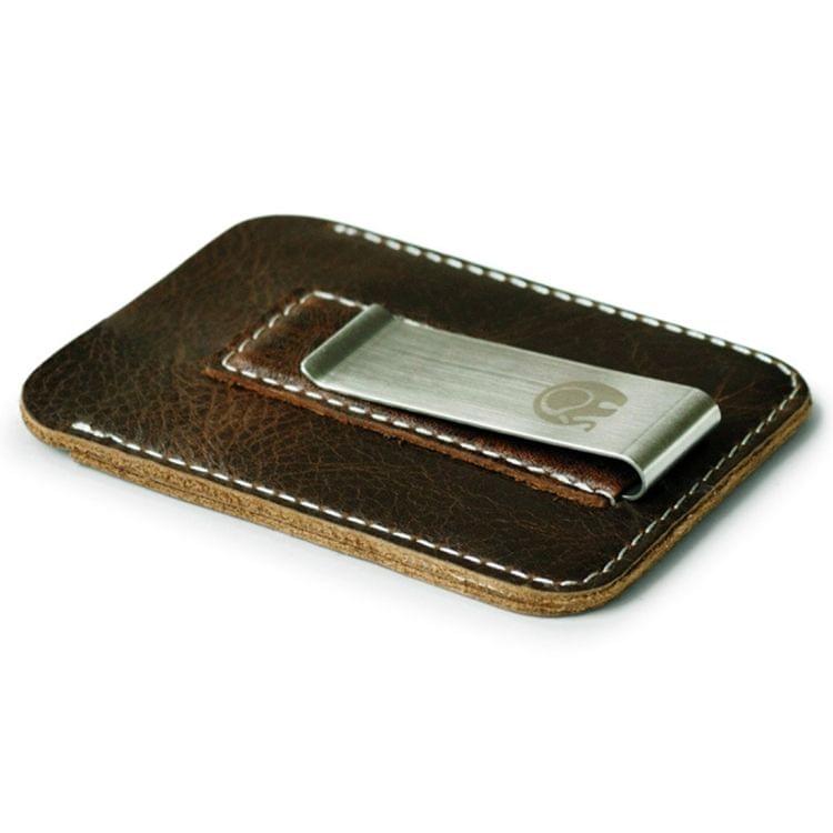 3 PCS XIAO YUAN XIANG Cowhide Genuine Leather Pocket Wallet Purse Credit Card Sleeve Holder with Clip, Size: 10.6cm x 7.2cm, Random Color Delivery