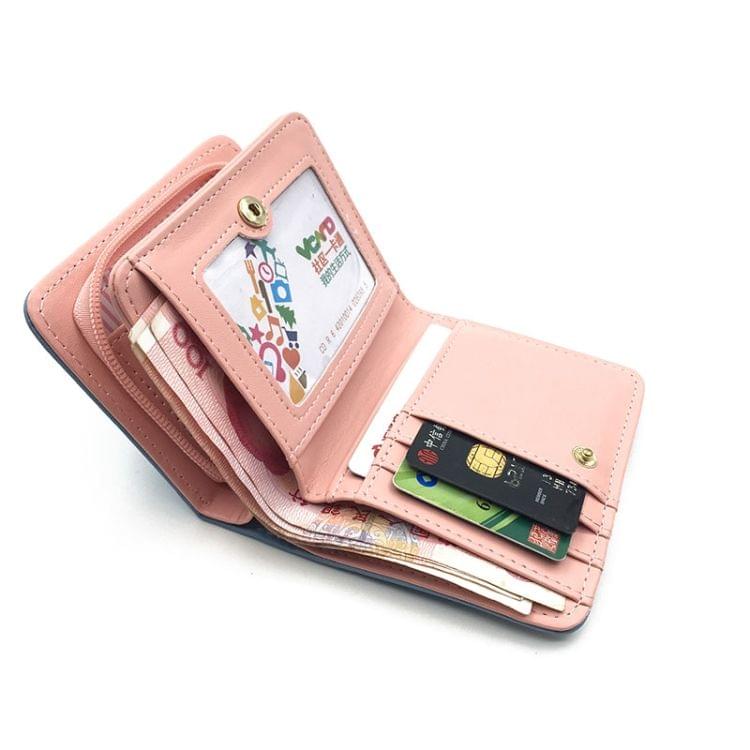 Women Cute Cat Wallet Small Zipper Wallet PU Leather Coin Purse Card Holder(Rose Red)