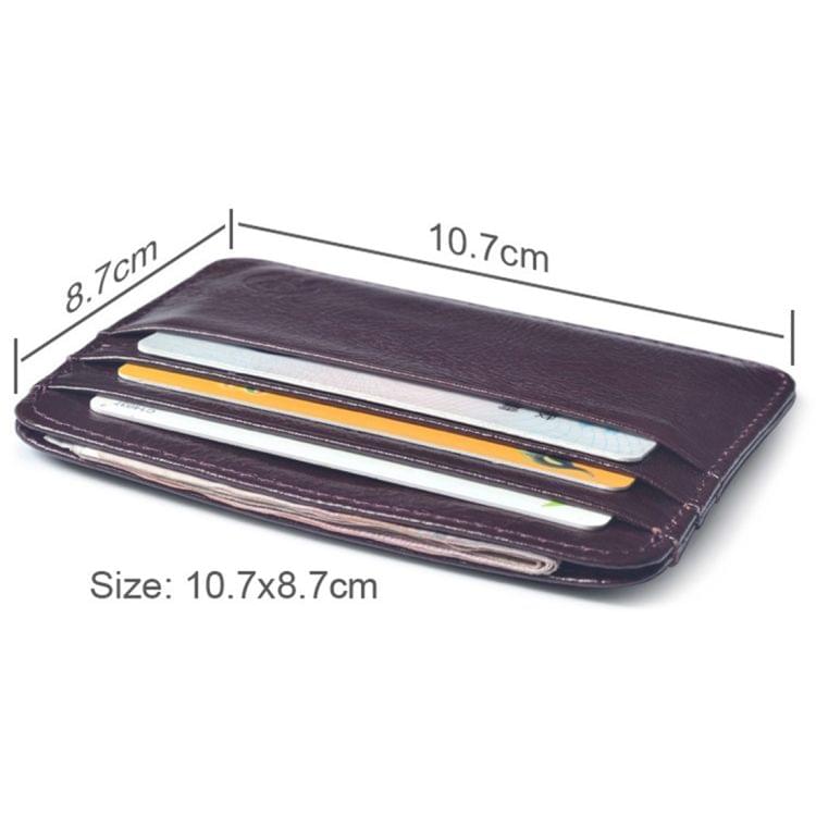 3 PCS XIAO YUAN XIANG Cowhide Genuine Leather Pocket 6 Card Sleeve Wallet Coin Purse Card Holder, Size: 10.7cm x8.7cm, Random Color Delivery