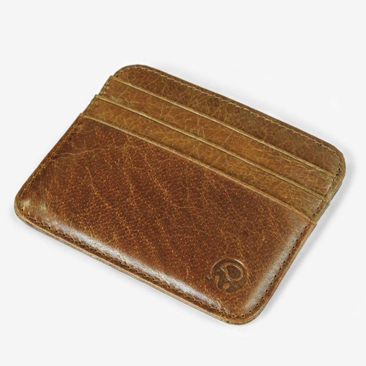 3 PCS XIAO YUAN XIANG Cowhide Genuine Leather Pocket 6 Card Sleeve Wallet Coin Purse Card Holder, Size: 10.7cm x8.7cm, Random Color Delivery