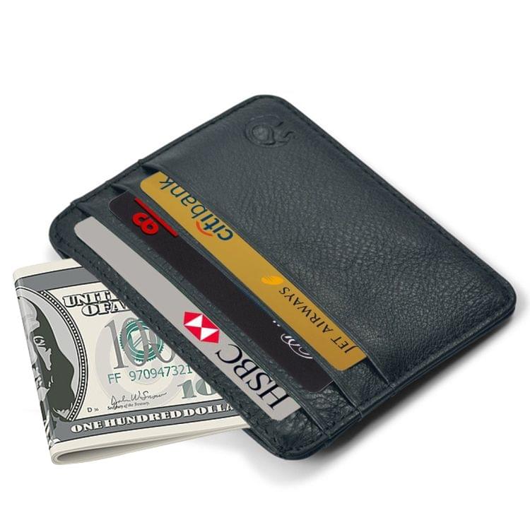 3 PCS XIAO YUAN XIANG Cowhide Genuine Leather Pocket 6 Card Sleeve Wallet Coin Purse Card Holder, Size: 10.7cm x8.7cm, Random Color Delivery