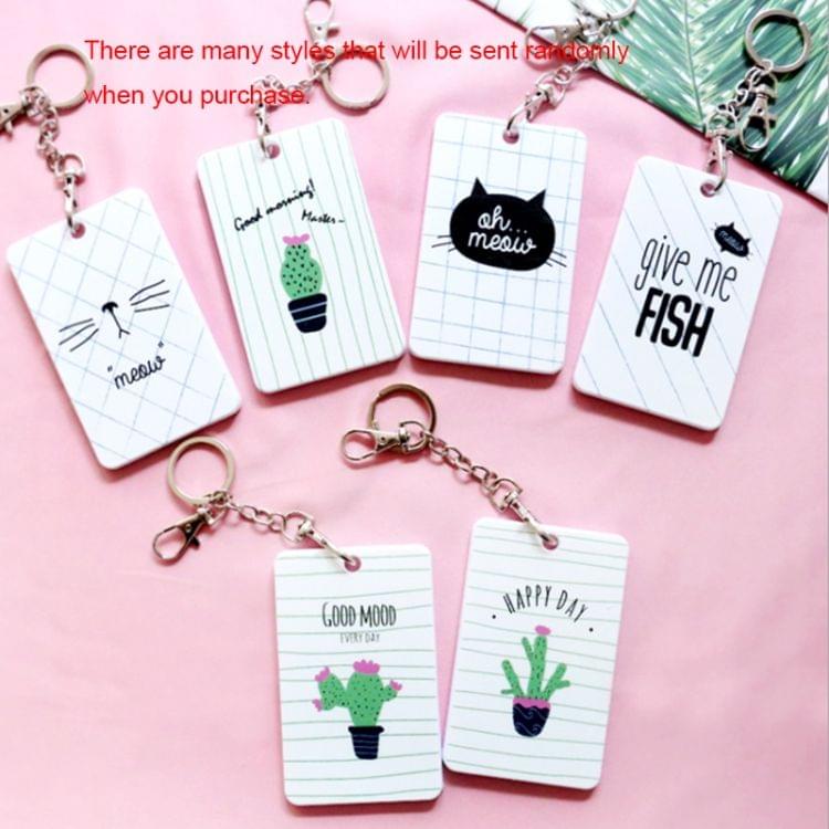 5 PCS Creative Lovable Acrylic Bus Card Work Card Student ID Card with Keychain, Size: 10.5*6.5cm