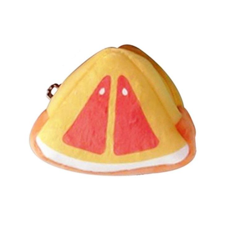 Cute Fruit Wallet Gift Plush Coin Purse Female Bag(orange)