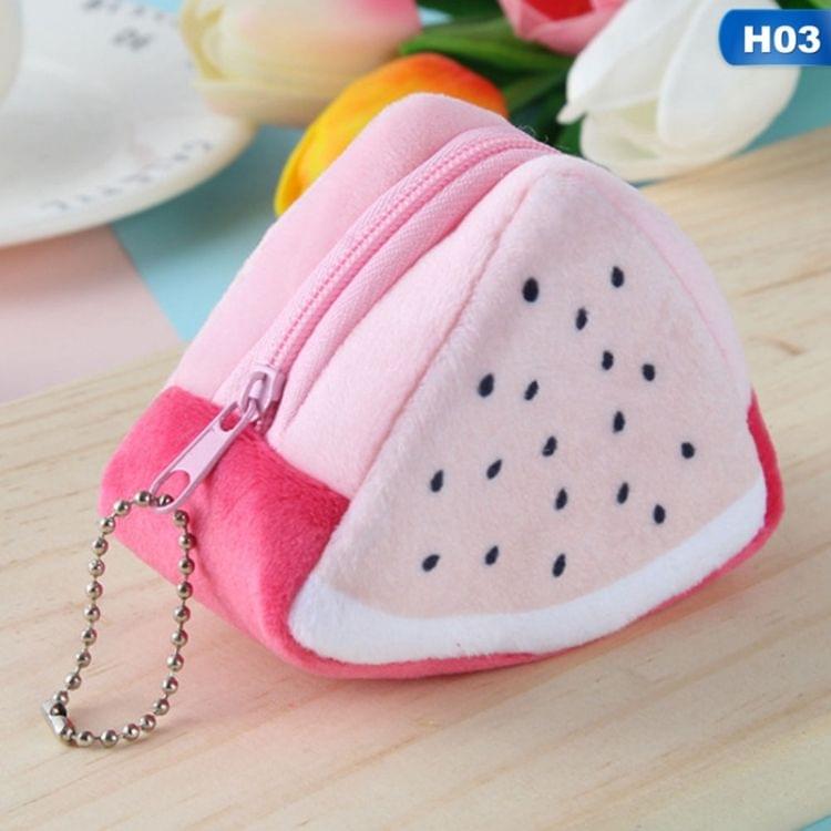 Cute Fruit Wallet Gift Plush Coin Purse Female Bag(orange)