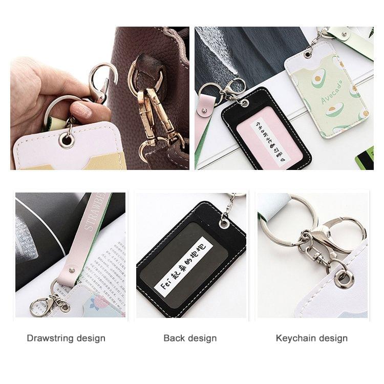 10 PCS Creative Lovable Ultra Thin Mini Bus Card Work Card Student ID Card with Lanyard, Size: 11*6.5cm, Random Style Delivery