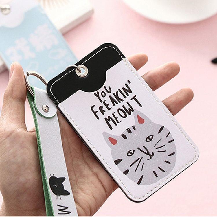 10 PCS Creative Lovable Ultra Thin Mini Bus Card Work Card Student ID Card with Lanyard, Size: 11*6.5cm, Random Style Delivery